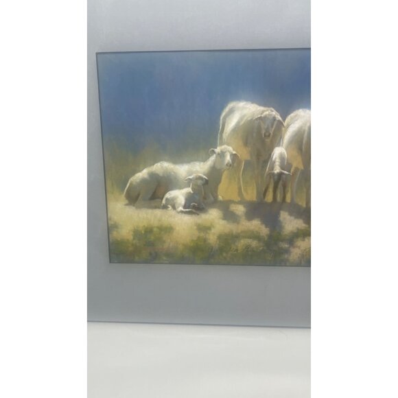 Framed Sheep Artwork Print By Robert Duncan farm nature 10x13" inside READ - Picture 2 of 10